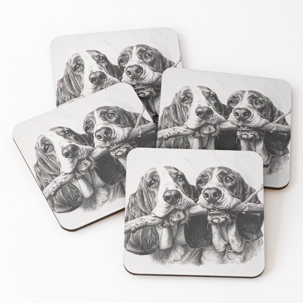 Item preview, Black and white Bloodhound pencil drawing designed and sold by Pencil-Art.