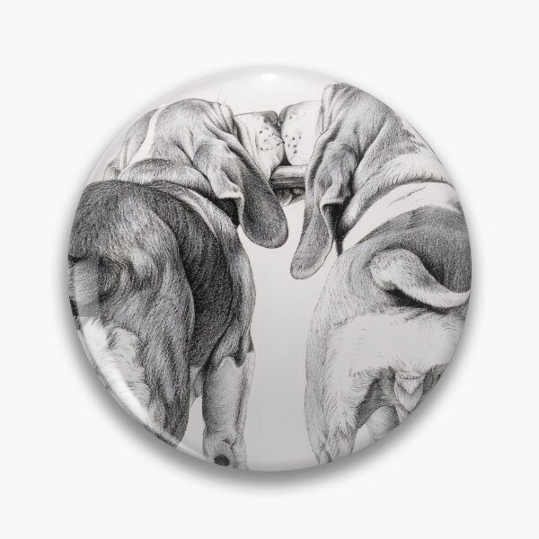 Item preview, Black and white Bloodhound pencil drawing designed and sold by Pencil-Art.