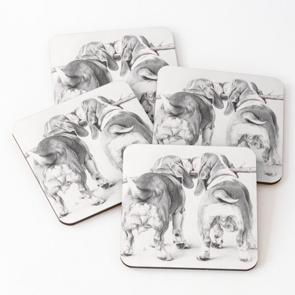 Item preview, Black and white Bloodhound pencil drawing designed and sold by Pencil-Art.