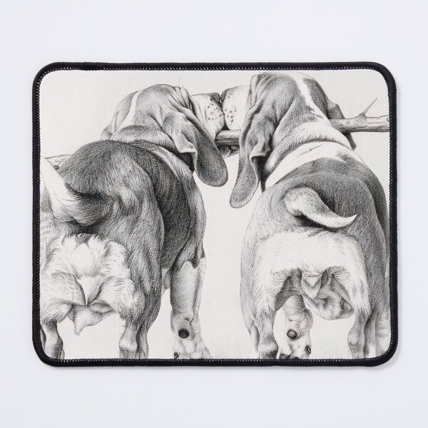 Item preview, Black and white Bloodhound pencil drawing designed and sold by Pencil-Art.