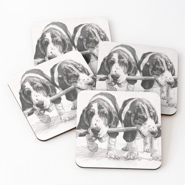Item preview, Black and white Bloodhound pencil drawing designed and sold by Pencil-Art.