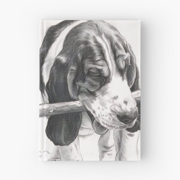 Item preview, Black and white Bloodhound pencil drawing designed and sold by Pencil-Art.