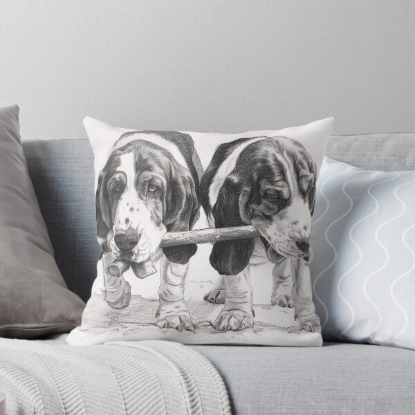 Item preview, Black and white Bloodhound pencil drawing designed and sold by Pencil-Art.