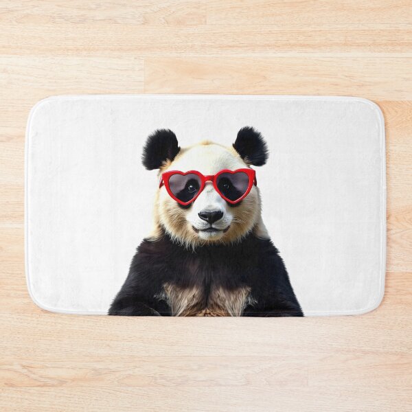 Item preview, Funny cool Panda wearing heart shape sunglasses designed and sold by LazyOwlStore.