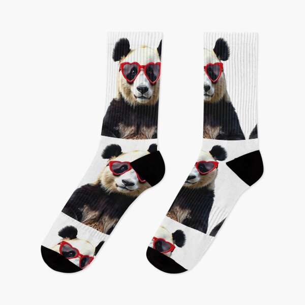 Item preview, Funny cool Panda wearing heart shape sunglasses designed and sold by LazyOwlStore.