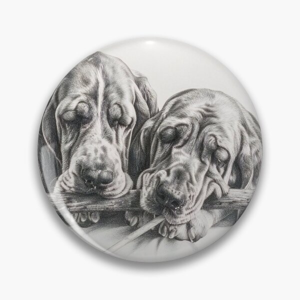 Item preview, Black and white Bloodhound pencil drawing designed and sold by Pencil-Art.