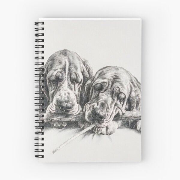 Item preview, Black and white Bloodhound pencil drawing designed and sold by Pencil-Art.