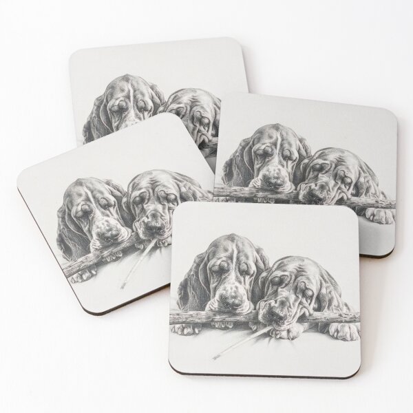 Item preview, Black and white Bloodhound pencil drawing designed and sold by Pencil-Art.