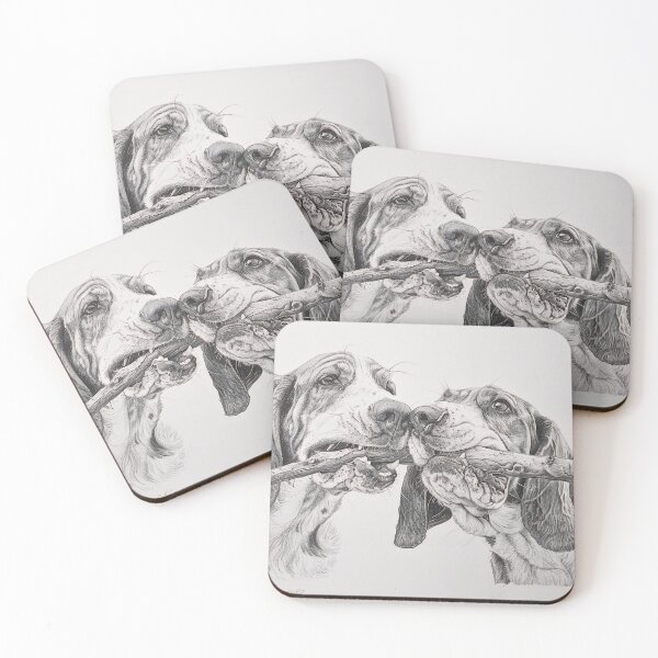 Item preview, Black and white Bloodhound pencil drawing designed and sold by Pencil-Art.