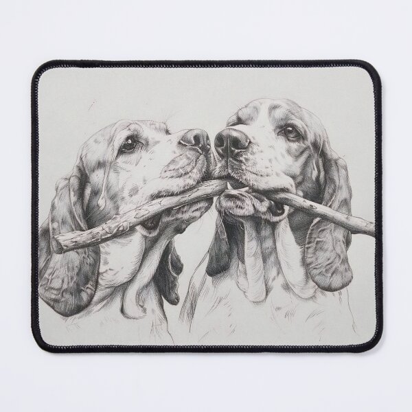 Item preview, Black and white Bloodhound pencil drawing designed and sold by Pencil-Art.