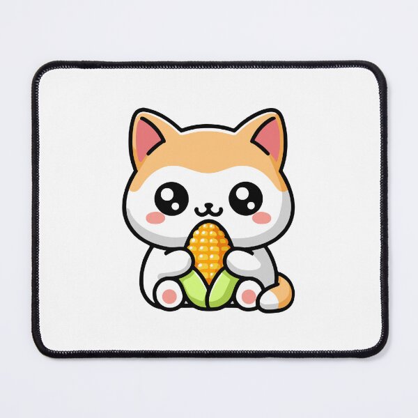 Item preview, Cute Kawaii Cat Eating Corn! designed and sold by PMCreative.