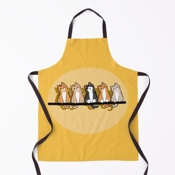 Item preview, Five cute cats are sitting on a fence.  designed and sold by sketchheart.