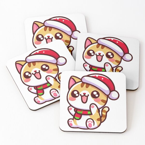 Item preview, Happy Christmas Cat in Santa Hat designed and sold by Chokhdi289shop.