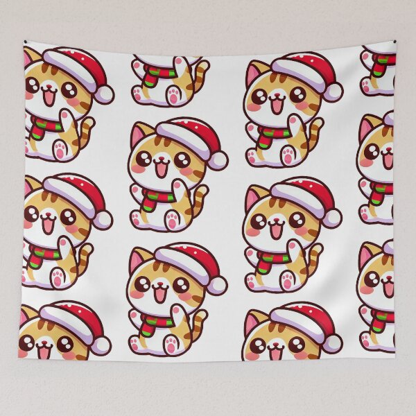 Item preview, Happy Christmas Cat in Santa Hat designed and sold by Chokhdi289shop.