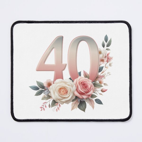 Item preview, 40th Birthday, floral, number 40, girl’s, woman's designed and sold by iclipart.