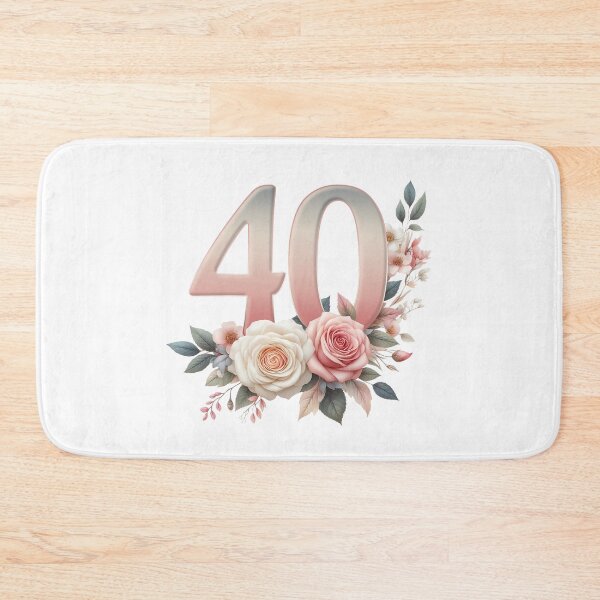 Item preview, 40th Birthday, floral, number 40, girl’s, woman's designed and sold by iclipart.
