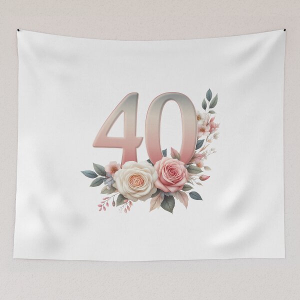 Item preview, 40th Birthday, floral, number 40, girl’s, woman's designed and sold by iclipart.