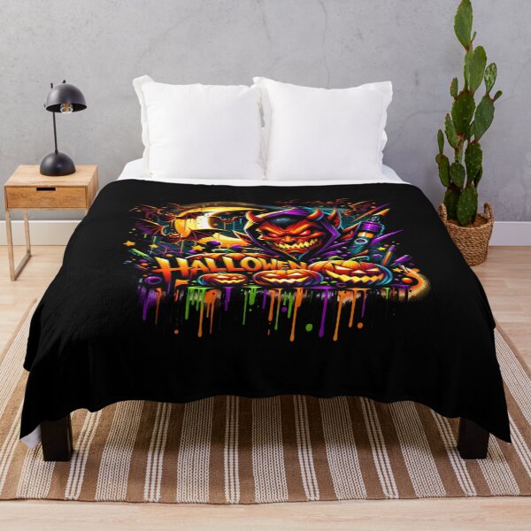 Item preview, Devilish Halloween Night with Spooky Pumpkins & Flying Bats – Dark Watercolor Art for T-Shirts, Mugs, Stickers & More designed and sold by artedigital99.