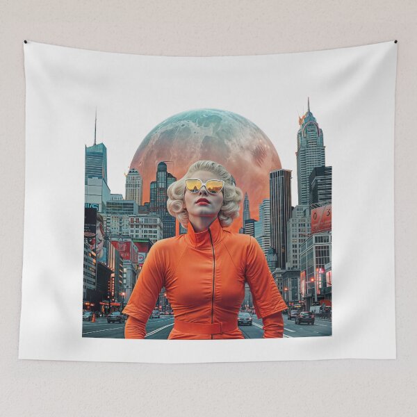 Item preview, Collage Wall Art T-shirt Design: Girl in the City designed and sold by ForeverPrintsOK.
