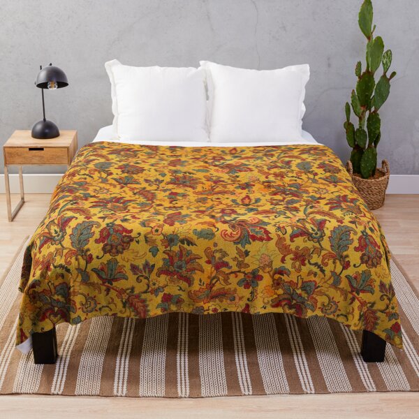 Item preview, RED YELLOW FLOWERS AND LEAVES Oriental Floral Patterm designed and sold by BulganLumini.