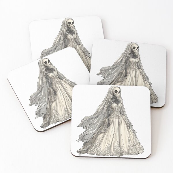 Item preview, Gothic Skeleton Bride in Elegant Wedding Dress Sticker designed and sold by Liseri.