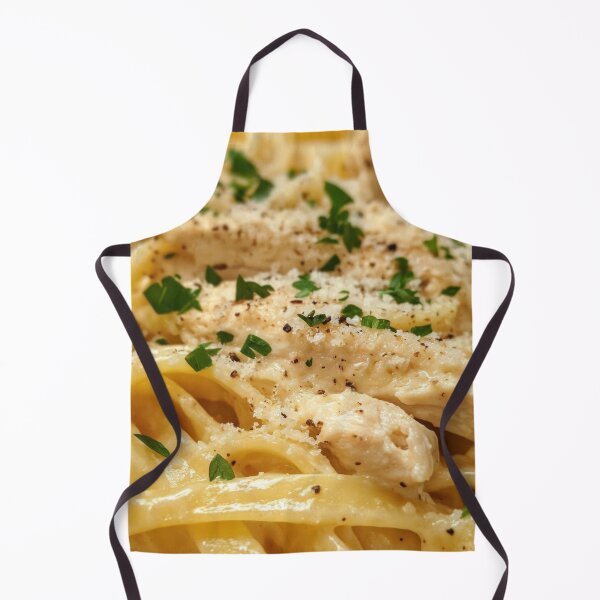 Item preview, Creamy pasta with chicken and herbs prepared in a rustic kitchen on a sunny afternoon. designed and sold by Jerhus.