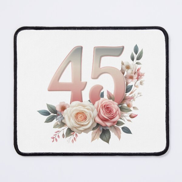 Item preview, 45th Birthday, floral, number 45, girl’s, woman's designed and sold by iclipart.