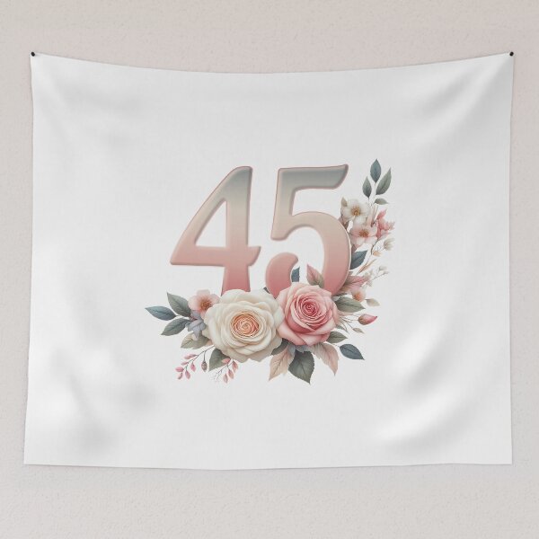 Item preview, 45th Birthday, floral, number 45, girl’s, woman's designed and sold by iclipart.
