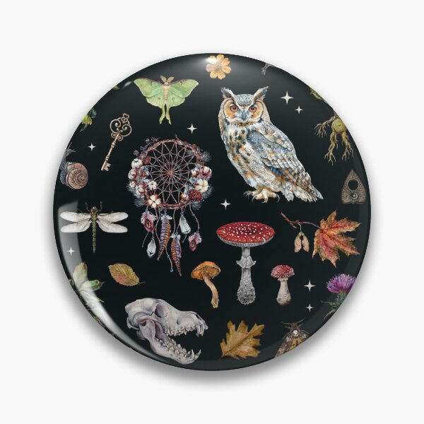 Item preview, WITCHCORE FALL with Owl Bat Luna Moth Mushrooms Poisonous Plants & Autumn Leaves designed and sold by Fairymeshop.