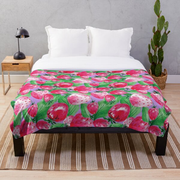 Aperçu de l'œuvre Motif Fraise Pastel Violet créée et vendue par HematiteDesign.