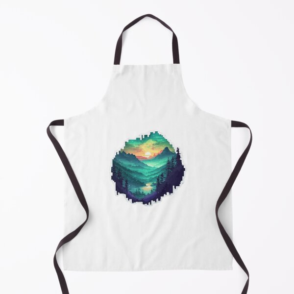 Item preview, Glitch Art Pixel Mountain Sunset Landscape Sticker designed and sold by Liseri.