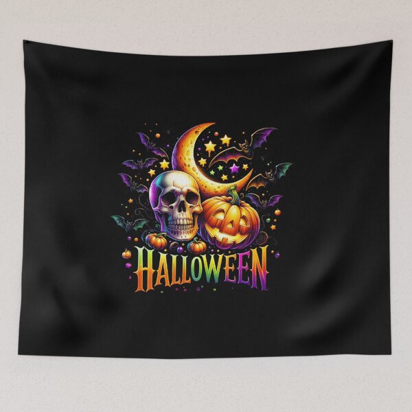Item preview, Skull & Halloween Pumpkin – Creepy Watercolor Art for T-Shirts, Mugs, Stickers & More designed and sold by artedigital99.