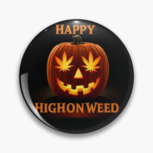 Item preview, Happy HighOnWeed - Halloween Pumpkin Jack-O-Lantern - Pot Leaf Eyes designed and sold by JLEmporium.