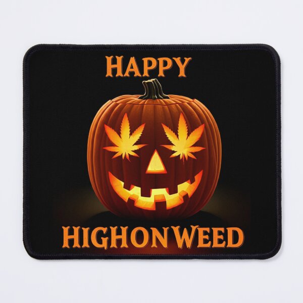 Item preview, Happy HighOnWeed - Halloween Pumpkin Jack-O-Lantern - Pot Leaf Eyes designed and sold by JLEmporium.