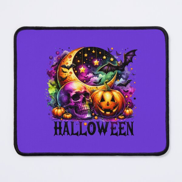 Item preview, Haunted Skull & Jack-O’-Lantern – Dark Halloween Night Watercolor Art for T-Shirts, Mugs, Stickers & More designed and sold by artedigital99.