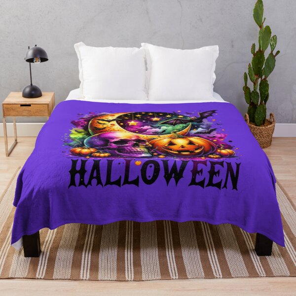 Item preview, Haunted Skull & Jack-O’-Lantern – Dark Halloween Night Watercolor Art for T-Shirts, Mugs, Stickers & More designed and sold by artedigital99.
