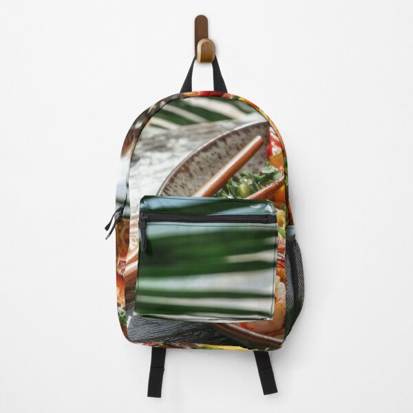 Item preview, Fresh seafood and grilled steak served on a tropical beach with vibrant vegetables and a refreshing drink in the afternoon sun. designed and sold by Jerhus.