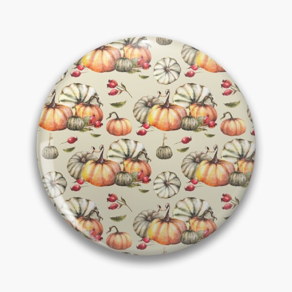 Item preview, Pumpkins, wild rose hip, briar fruits, dog rose seamless pattern. Autumn vegetables harvest. Watercolor Hand painted designed and sold by BartolArt.