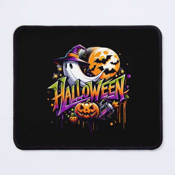 Item preview, Ghost with Witch Hat & Spooky Pumpkins – Halloween Watercolor Art for T-Shirts, Mugs, Stickers & More designed and sold by artedigital99.