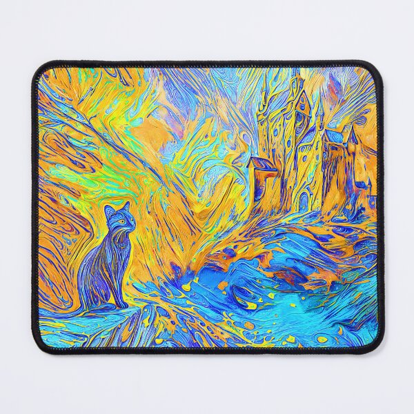 Item preview, Feline Silhouette Overlooking Dreamy Castle #2 designed and sold by blackhalt.