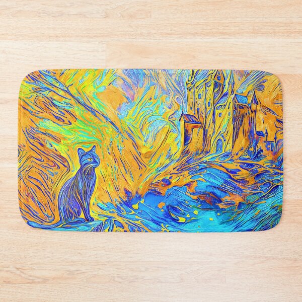 Item preview, Feline Silhouette Overlooking Dreamy Castle #2 designed and sold by blackhalt.