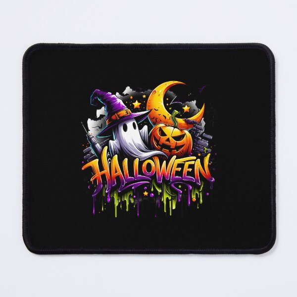 Item preview, Ghost with Witch Hat & Spooky Pumpkins – Halloween Watercolor Art for T-Shirts, Mugs, Stickers & More designed and sold by artedigital99.