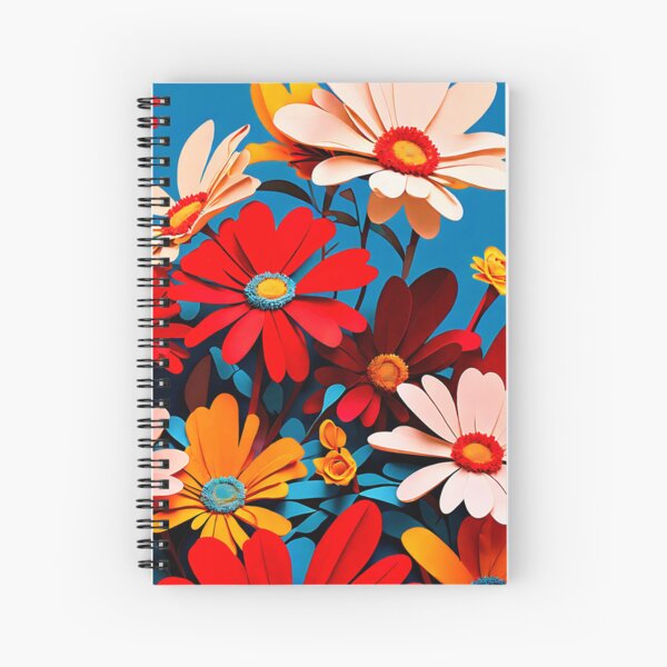 Item preview, A bold mix of red, yellow, and teal daisy flowers designed and sold by Tchoice.