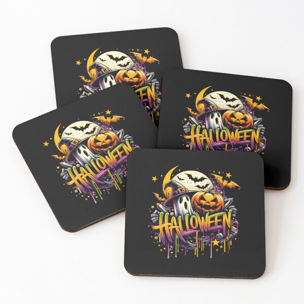 Item preview, Ghost with Witch Hat & Pumpkin – Halloween Night Watercolor Art for T-Shirts, Mugs, Stickers & More designed and sold by artedigital99.