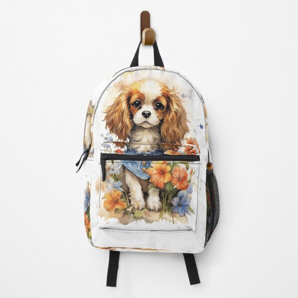 Item preview, Watercolor Cavalier King Charles Spaniel In Floral Garden designed and sold by Cute-Cuddles.