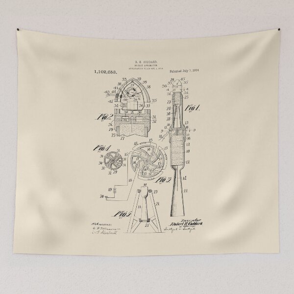 Item preview, Robert H. Goddard Rocket Patent - Black on Light designed and sold by IORS.