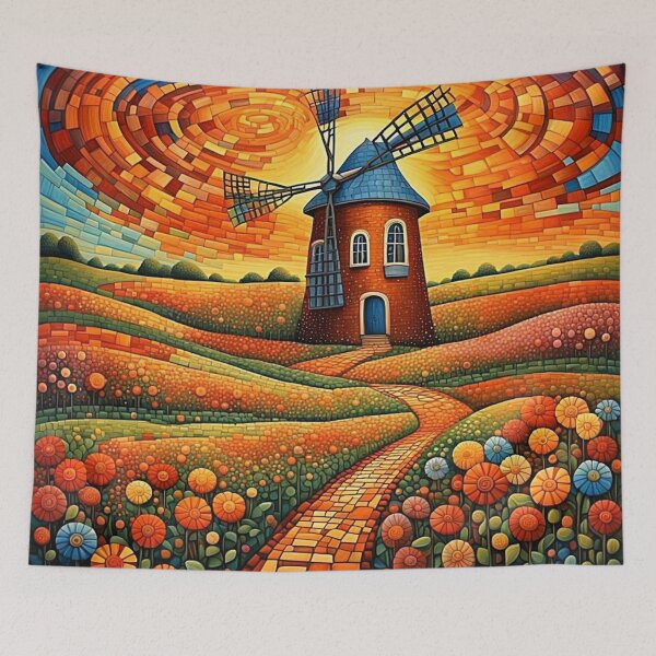 Item preview, Windmill at sunset 1 designed and sold by George Hutton Hunter.