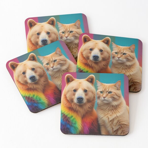 Item preview, Bear and a cat. designed and sold by nnKamu.