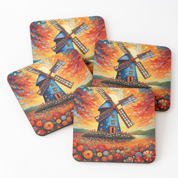 Item preview, Windmill at sunset 3 designed and sold by George Hutton Hunter.