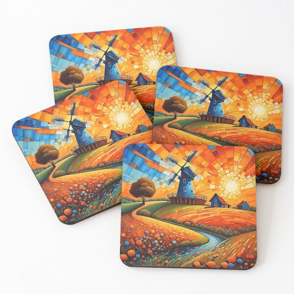 Item preview, Windmill at sunset 5 designed and sold by George Hutton Hunter.